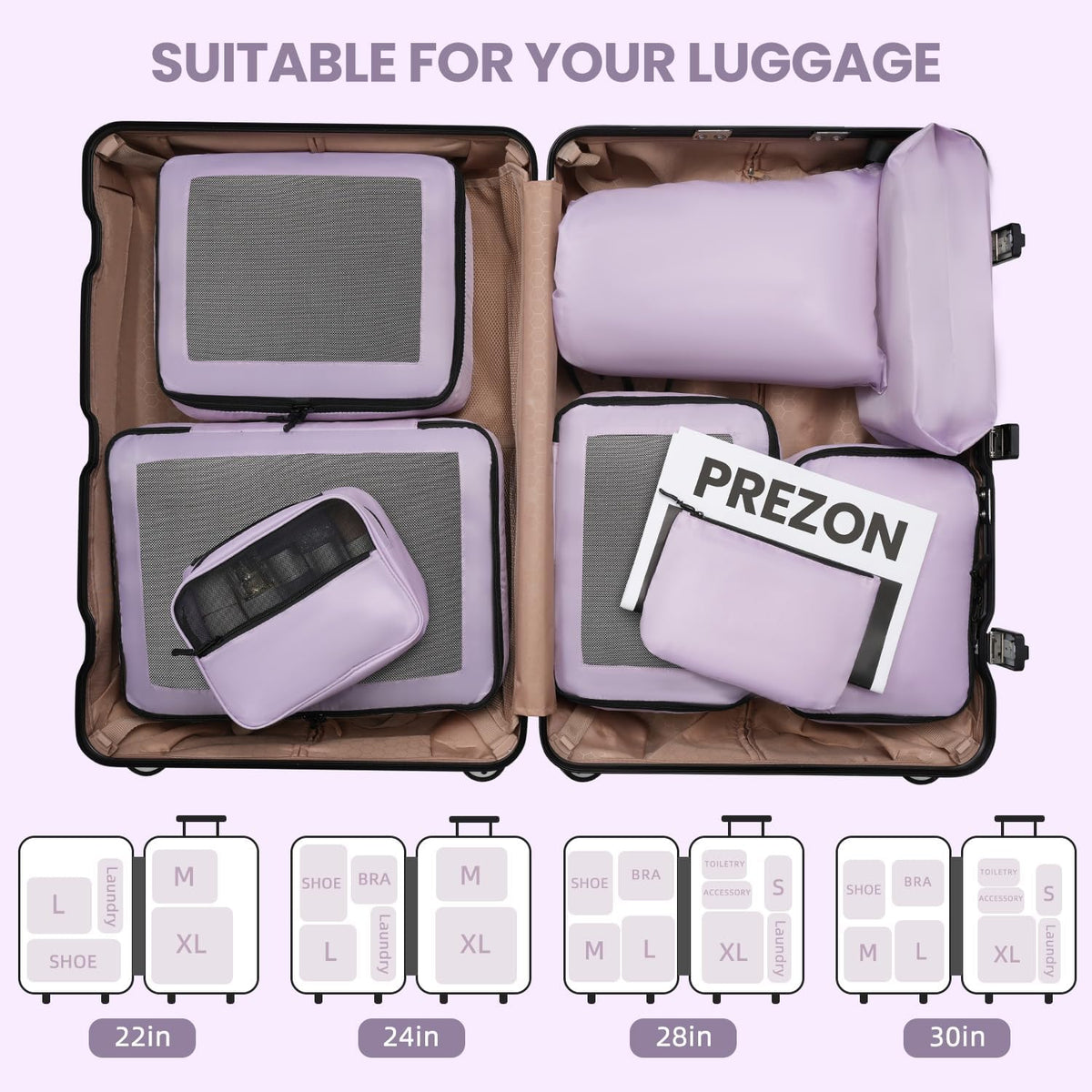 Mesh Packing Cubes for Travel, Durable Luggage Organizer with Sturdy Material and Double Zippers, Comprehensive Set for Travel Accessories Storage, teal