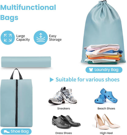 Mesh Packing Cubes for Travel, Durable Luggage Organizer with Sturdy Material and Double Zippers, Comprehensive Set for Travel Accessories Storage, teal