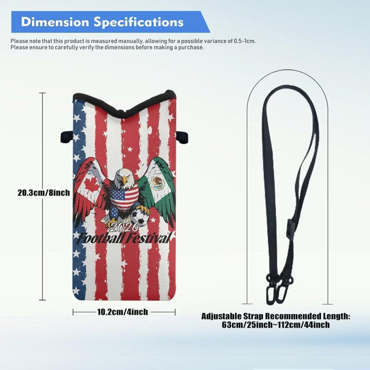 Adjustable Crossbody Phone Bag with Hook & Loop Strap Hand Free Cell Phone Bag for Women Men Running Travel Essentials