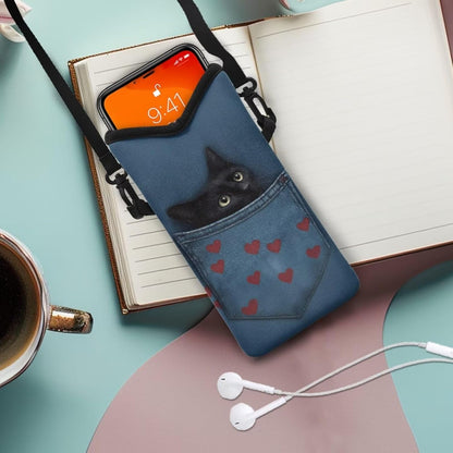 Adjustable Crossbody Phone Bag with Hook & Loop Strap Hand Free Cell Phone Bag for Women Men Running Travel Essentials