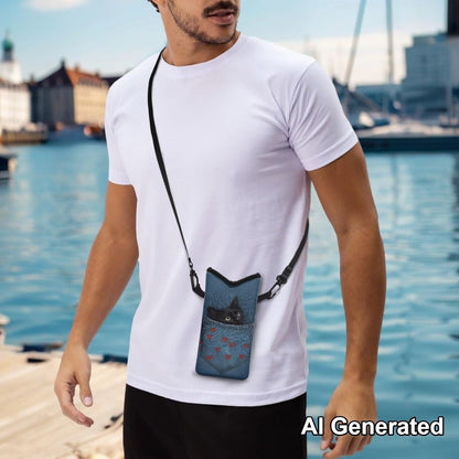 Adjustable Crossbody Phone Bag with Hook & Loop Strap Hand Free Cell Phone Bag for Women Men Running Travel Essentials