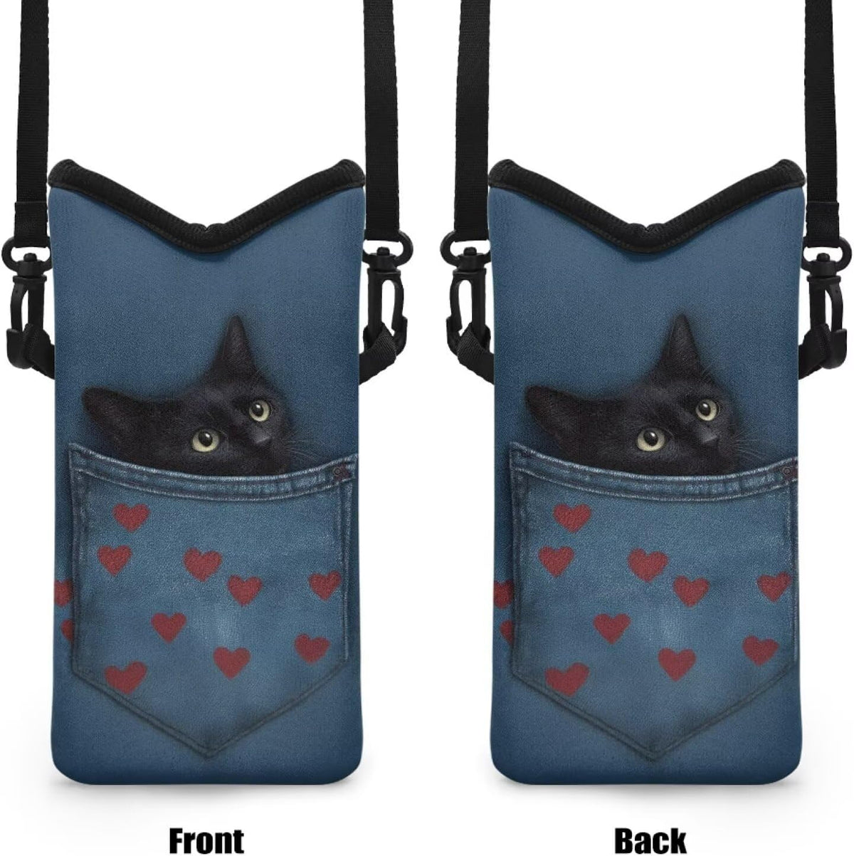 Adjustable Crossbody Phone Bag with Hook & Loop Strap Hand Free Cell Phone Bag for Women Men Running Travel Essentials