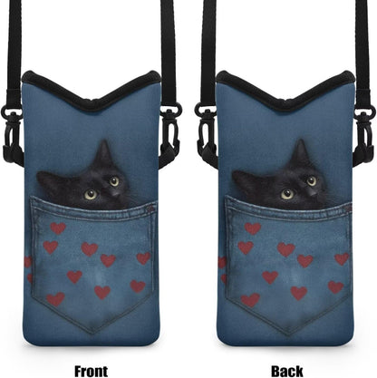 Adjustable Crossbody Phone Bag with Hook & Loop Strap Hand Free Cell Phone Bag for Women Men Running Travel Essentials