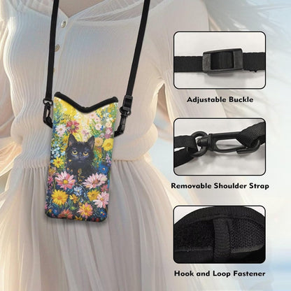 Adjustable Crossbody Phone Bag with Hook & Loop Strap Hand Free Cell Phone Bag for Women Men Running Travel Essentials