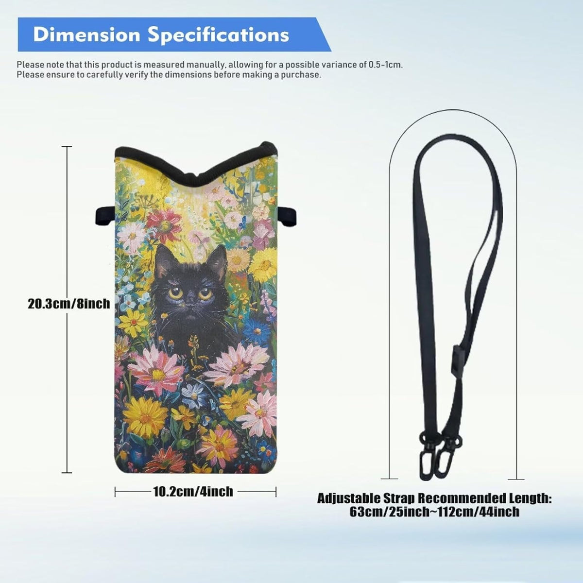 Adjustable Crossbody Phone Bag with Hook & Loop Strap Hand Free Cell Phone Bag for Women Men Running Travel Essentials