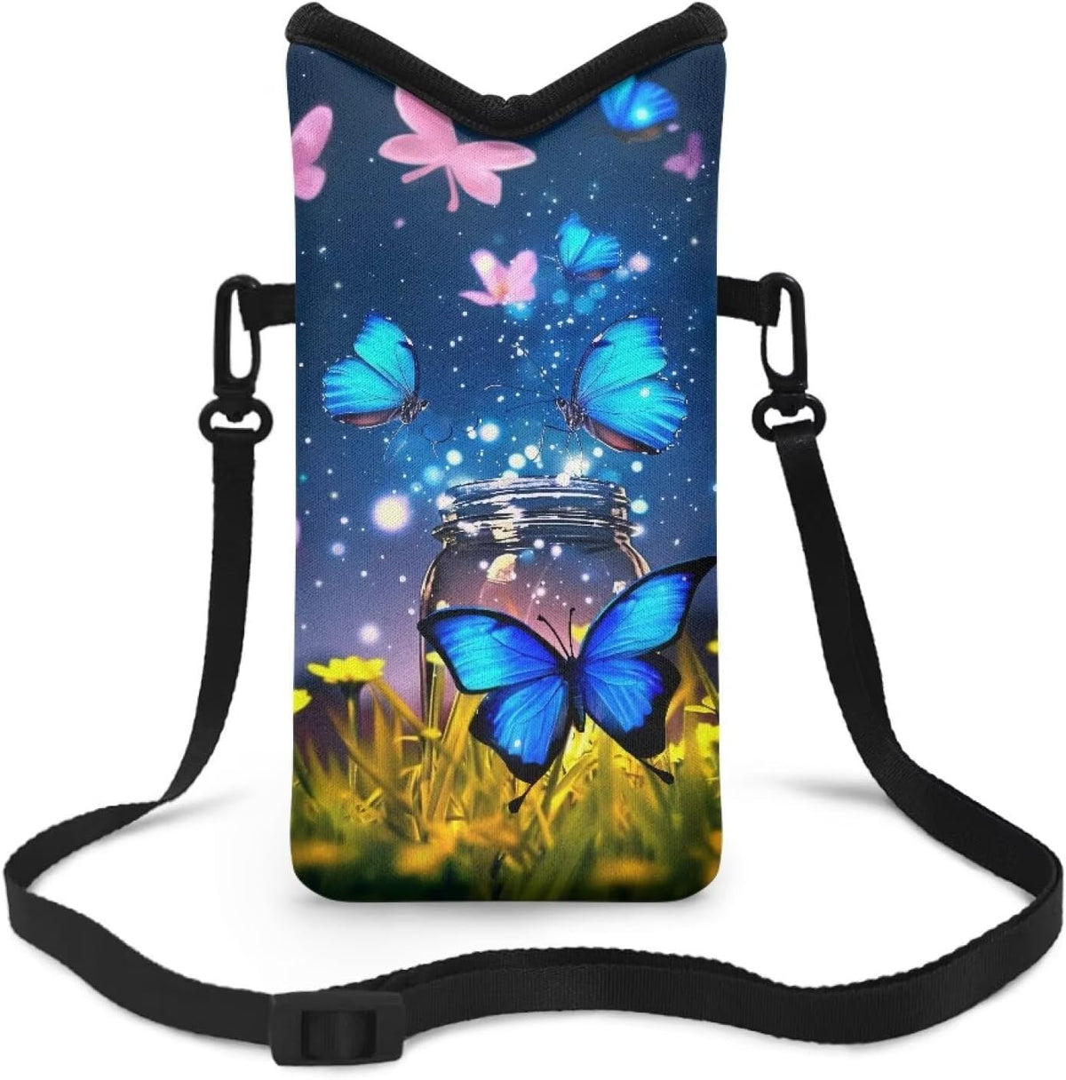 Adjustable Crossbody Phone Bag with Hook & Loop Strap Hand Free Cell Phone Bag for Women Men Running Travel Essentials