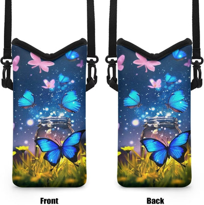 Adjustable Crossbody Phone Bag with Hook & Loop Strap Hand Free Cell Phone Bag for Women Men Running Travel Essentials