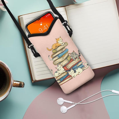 Adjustable Crossbody Phone Bag with Hook & Loop Strap Hand Free Cell Phone Bag for Women Men Running Travel Essentials