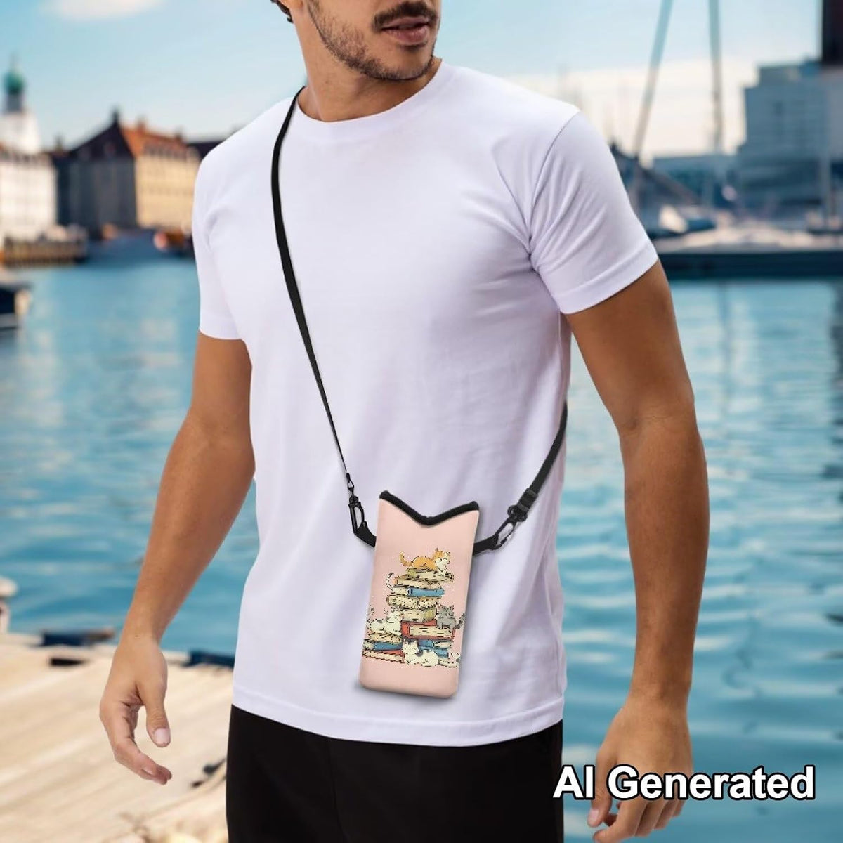 Adjustable Crossbody Phone Bag with Hook & Loop Strap Hand Free Cell Phone Bag for Women Men Running Travel Essentials