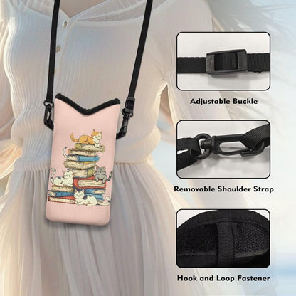 Adjustable Crossbody Phone Bag with Hook & Loop Strap Hand Free Cell Phone Bag for Women Men Running Travel Essentials