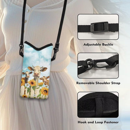 Adjustable Crossbody Phone Bag with Hook & Loop Strap Hand Free Cell Phone Bag for Women Men Running Travel Essentials