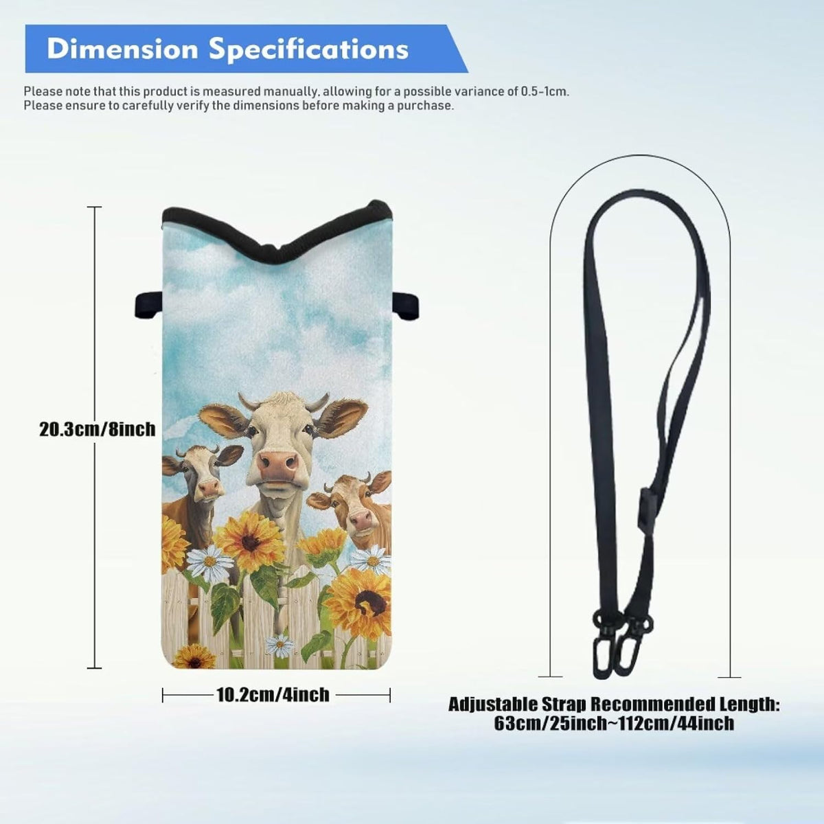 Adjustable Crossbody Phone Bag with Hook & Loop Strap Hand Free Cell Phone Bag for Women Men Running Travel Essentials