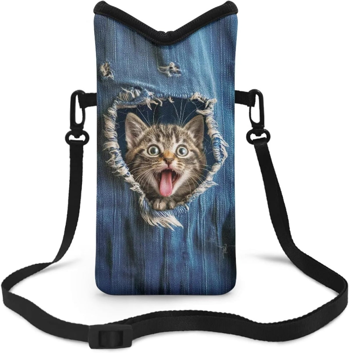 Adjustable Crossbody Phone Bag with Hook & Loop Strap Hand Free Cell Phone Bag for Women Men Running Travel Essentials