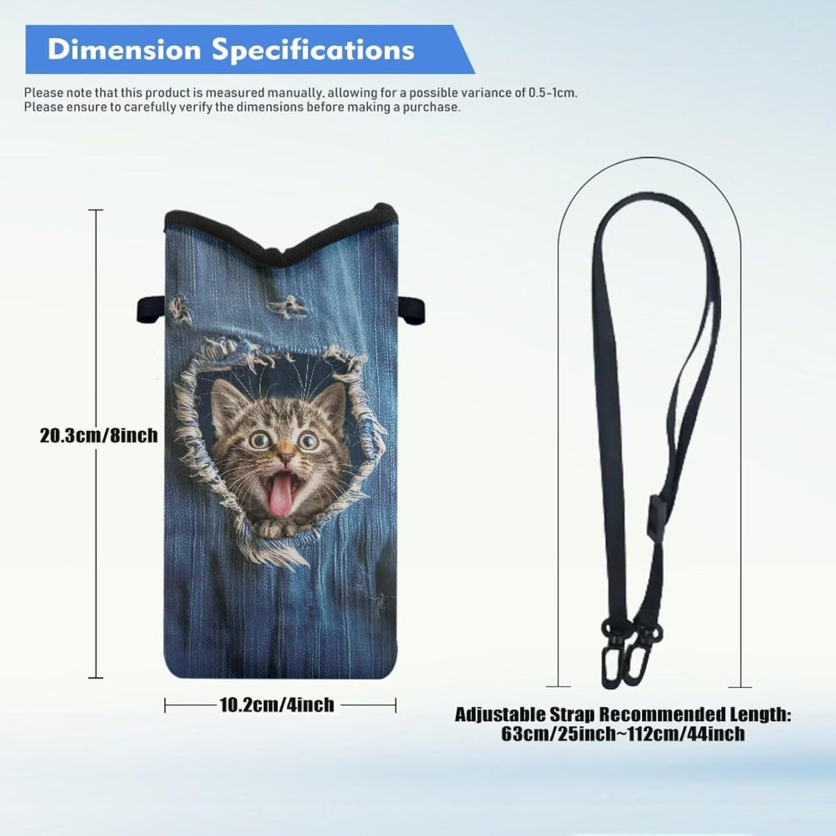 Adjustable Crossbody Phone Bag with Hook & Loop Strap Hand Free Cell Phone Bag for Women Men Running Travel Essentials