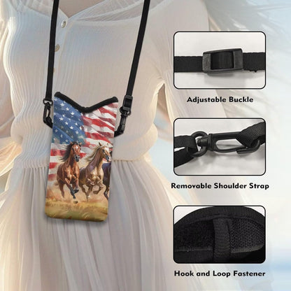 Adjustable Crossbody Phone Bag with Hook & Loop Strap Hand Free Cell Phone Bag for Women Men Running Travel Essentials