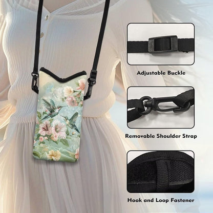 Adjustable Crossbody Phone Bag with Hook & Loop Strap Hand Free Cell Phone Bag for Women Men Running Travel Essentials