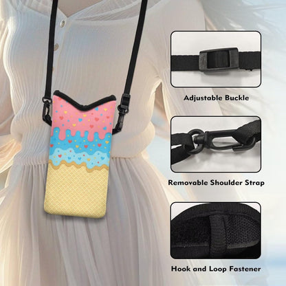 Adjustable Crossbody Phone Bag with Hook & Loop Strap Hand Free Cell Phone Bag for Women Men Running Travel Essentials