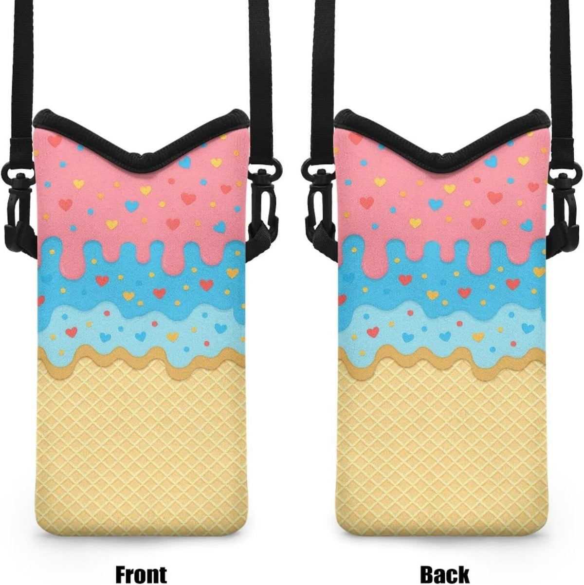 Adjustable Crossbody Phone Bag with Hook & Loop Strap Hand Free Cell Phone Bag for Women Men Running Travel Essentials
