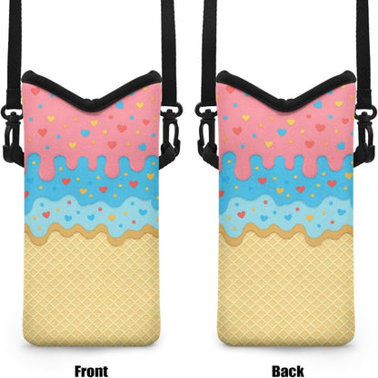 Adjustable Crossbody Phone Bag with Hook & Loop Strap Hand Free Cell Phone Bag for Women Men Running Travel Essentials