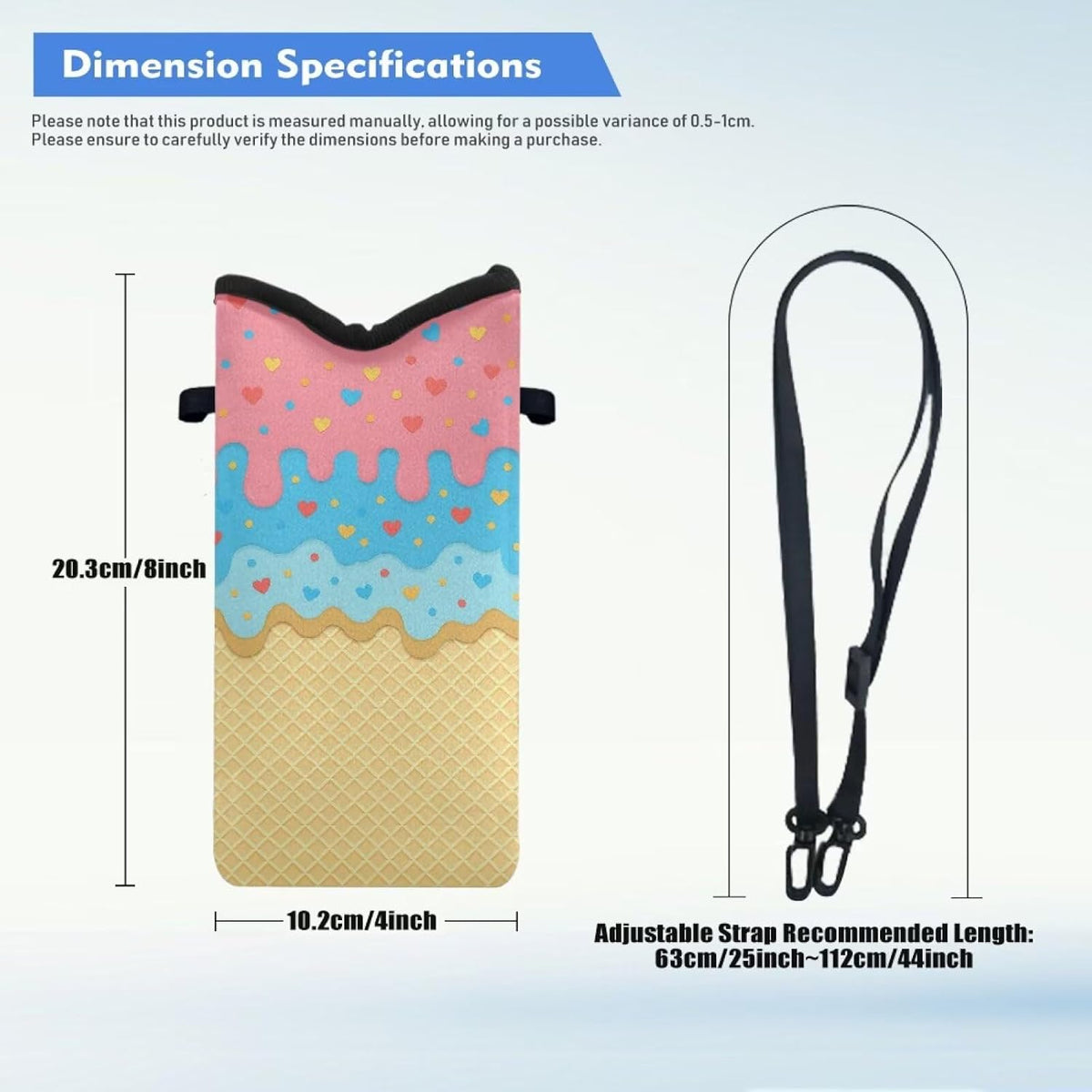 Adjustable Crossbody Phone Bag with Hook & Loop Strap Hand Free Cell Phone Bag for Women Men Running Travel Essentials