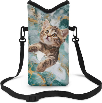 Adjustable Crossbody Phone Bag with Hook & Loop Strap Hand Free Cell Phone Bag for Women Men Running Travel Essentials