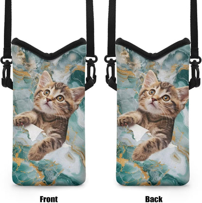 Adjustable Crossbody Phone Bag with Hook & Loop Strap Hand Free Cell Phone Bag for Women Men Running Travel Essentials