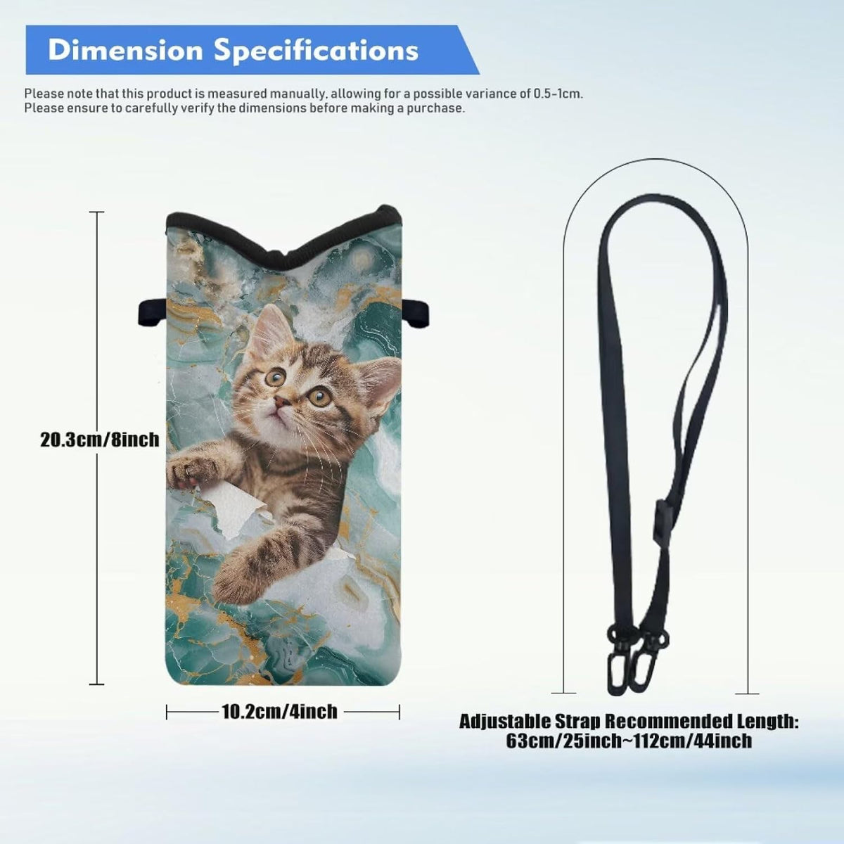 Adjustable Crossbody Phone Bag with Hook & Loop Strap Hand Free Cell Phone Bag for Women Men Running Travel Essentials