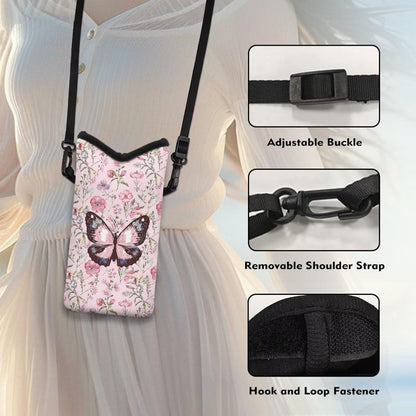 Adjustable Crossbody Phone Bag with Hook & Loop Strap Hand Free Cell Phone Bag for Women Men Running Travel Essentials