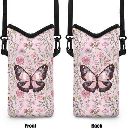 Adjustable Crossbody Phone Bag with Hook & Loop Strap Hand Free Cell Phone Bag for Women Men Running Travel Essentials