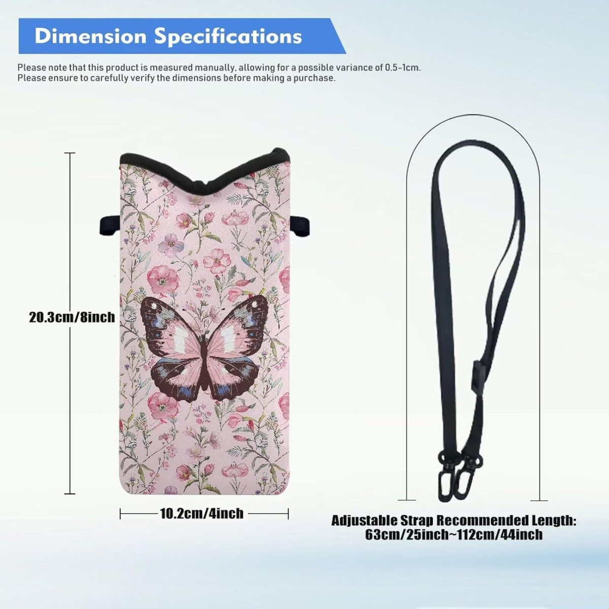 Adjustable Crossbody Phone Bag with Hook & Loop Strap Hand Free Cell Phone Bag for Women Men Running Travel Essentials