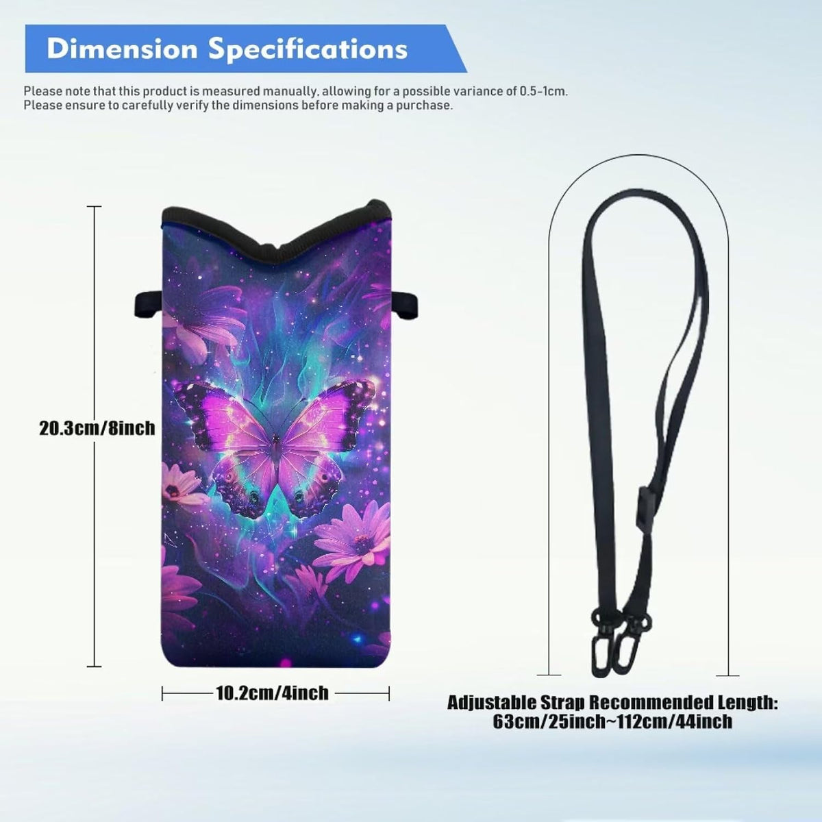 Adjustable Crossbody Phone Bag with Hook & Loop Strap Hand Free Cell Phone Bag for Women Men Running Travel Essentials