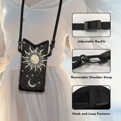 Adjustable Crossbody Phone Bag with Hook & Loop Strap Hand Free Cell Phone Bag for Women Men Running Travel Essentials