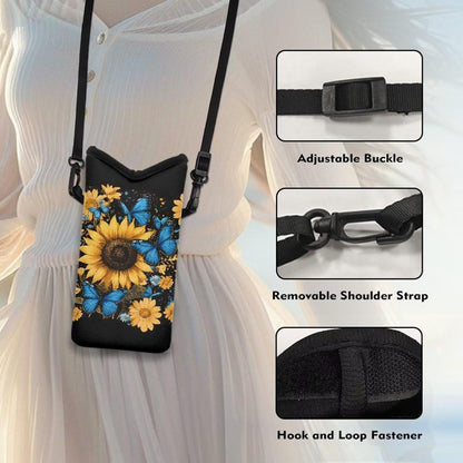 Adjustable Crossbody Phone Bag with Hook & Loop Strap Hand Free Cell Phone Bag for Women Men Running Travel Essentials