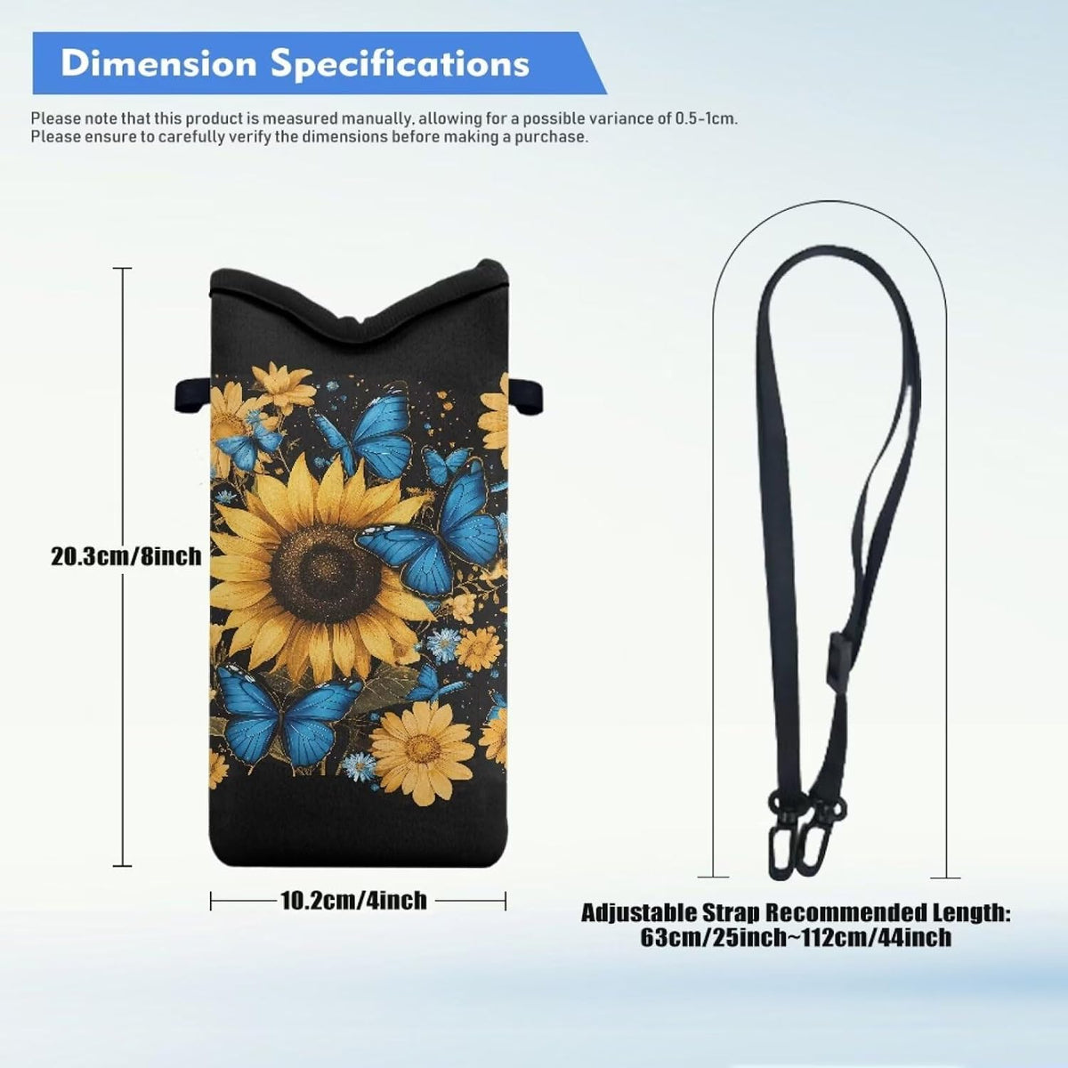 Adjustable Crossbody Phone Bag with Hook & Loop Strap Hand Free Cell Phone Bag for Women Men Running Travel Essentials