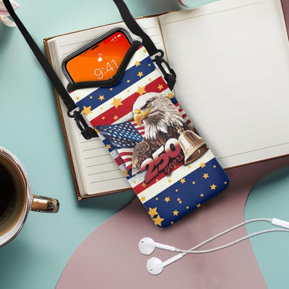 Adjustable Crossbody Phone Bag with Hook & Loop Strap Hand Free Cell Phone Bag for Women Men Running Travel Essentials