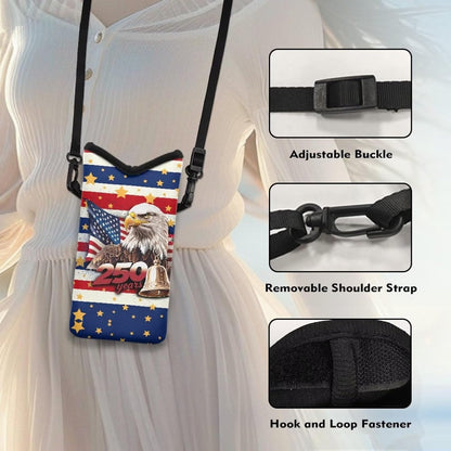 Adjustable Crossbody Phone Bag with Hook & Loop Strap Hand Free Cell Phone Bag for Women Men Running Travel Essentials