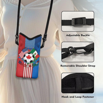 Adjustable Crossbody Phone Bag with Hook & Loop Strap Hand Free Cell Phone Bag for Women Men Running Travel Essentials
