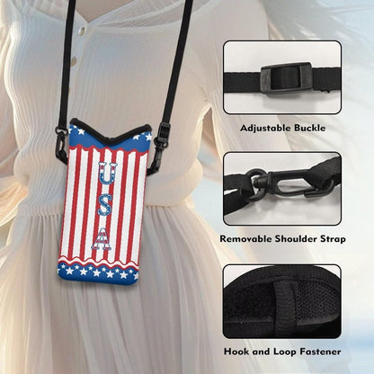 Adjustable Crossbody Phone Bag with Hook & Loop Strap Hand Free Cell Phone Bag for Women Men Running Travel Essentials