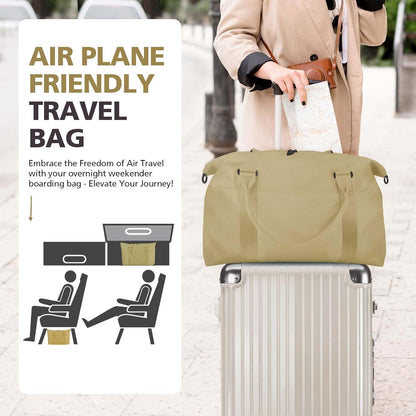 Travel Duffle, Waterproof Weekender Carry On Tote for Women, Travel Essentials Sport Gym for Men, Hospital Bag for Labor and Delivery, Overnight Luggage With Trolley Sleeve