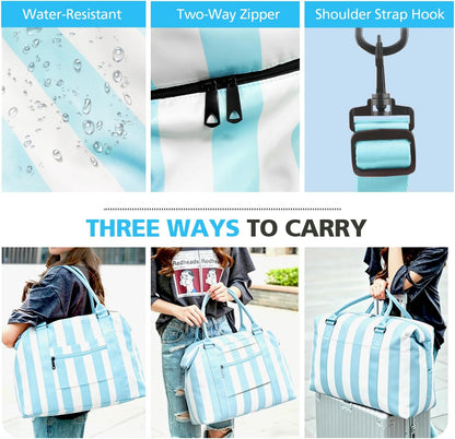 Travel Duffle, Waterproof Weekender Carry On Tote for Women, Travel Essentials Sport Gym for Men, Hospital Bag for Labor and Delivery, Overnight Luggage With Trolley Sleeve