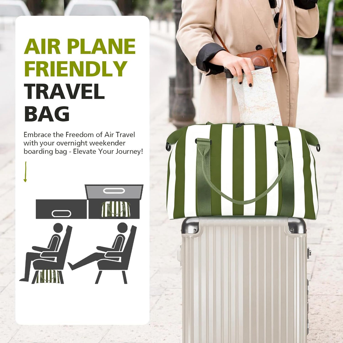 Travel Duffle, Waterproof Weekender Carry On Tote for Women, Travel Essentials Sport Gym for Men, Hospital Bag for Labor and Delivery, Overnight Luggage With Trolley Sleeve