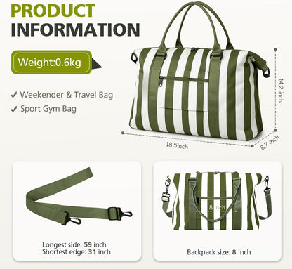 Travel Duffle, Waterproof Weekender Carry On Tote for Women, Travel Essentials Sport Gym for Men, Hospital Bag for Labor and Delivery, Overnight Luggage With Trolley Sleeve