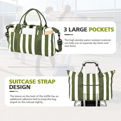 Travel Duffle, Waterproof Weekender Carry On Tote for Women, Travel Essentials Sport Gym for Men, Hospital Bag for Labor and Delivery, Overnight Luggage With Trolley Sleeve