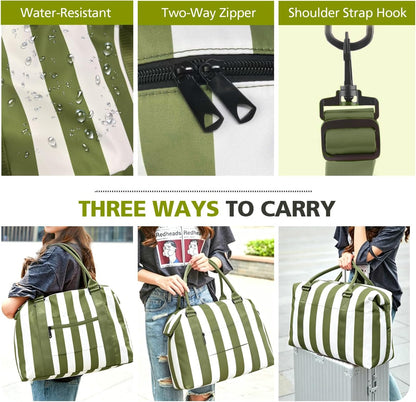 Travel Duffle, Waterproof Weekender Carry On Tote for Women, Travel Essentials Sport Gym for Men, Hospital Bag for Labor and Delivery, Overnight Luggage With Trolley Sleeve