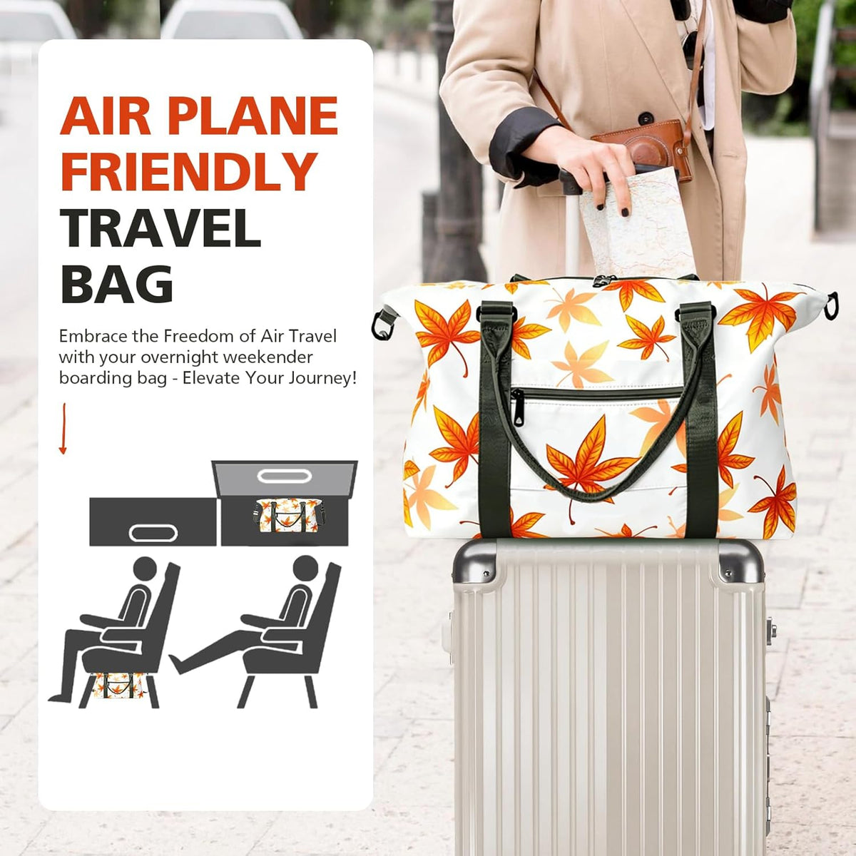 Travel Duffle, Waterproof Weekender Carry On Tote for Women, Travel Essentials Sport Gym for Men, Hospital Bag for Labor and Delivery, Overnight Luggage With Trolley Sleeve