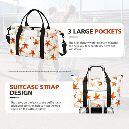 Travel Duffle, Waterproof Weekender Carry On Tote for Women, Travel Essentials Sport Gym for Men, Hospital Bag for Labor and Delivery, Overnight Luggage With Trolley Sleeve