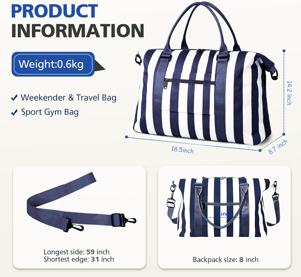 Travel Duffle, Waterproof Weekender Carry On Tote for Women, Travel Essentials Sport Gym for Men, Hospital Bag for Labor and Delivery, Overnight Luggage With Trolley Sleeve