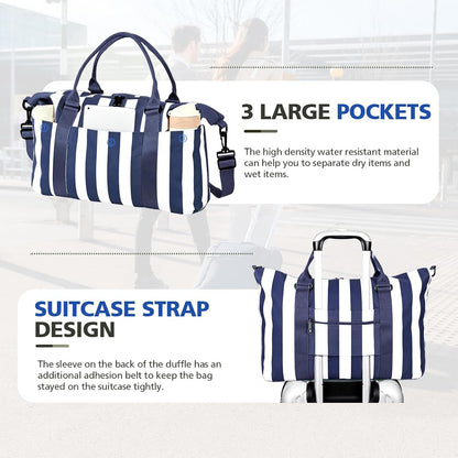 Travel Duffle, Waterproof Weekender Carry On Tote for Women, Travel Essentials Sport Gym for Men, Hospital Bag for Labor and Delivery, Overnight Luggage With Trolley Sleeve