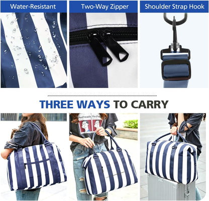 Travel Duffle, Waterproof Weekender Carry On Tote for Women, Travel Essentials Sport Gym for Men, Hospital Bag for Labor and Delivery, Overnight Luggage With Trolley Sleeve