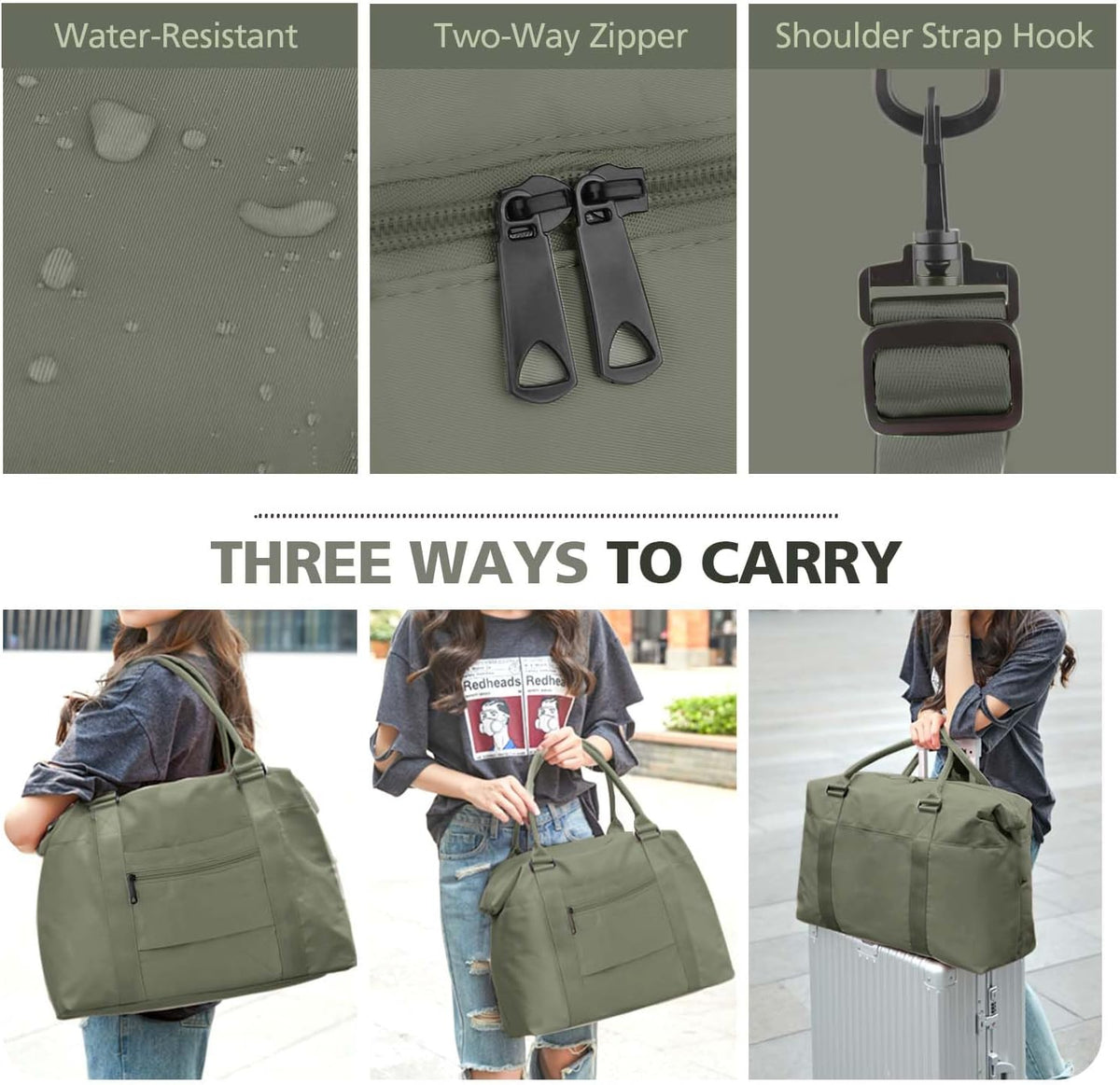 Travel Duffle, Waterproof Weekender Carry On Tote for Women, Travel Essentials Sport Gym for Men, Hospital Bag for Labor and Delivery, Overnight Luggage With Trolley Sleeve